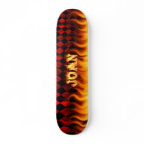 Joan skateboard fire and flames design.