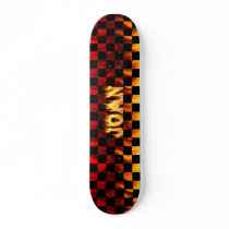 Joan skateboard fire and flames design.