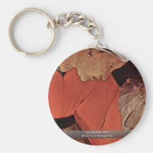Job And His Wife  By La Tour Georges De Key Chains
