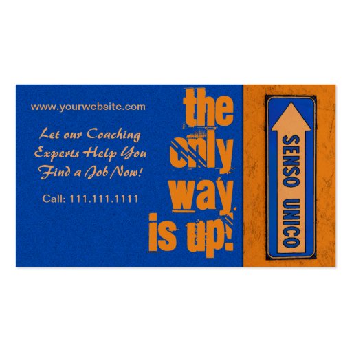 Job Career Coach / Motivational Trainer Urban Chic Business Card Templates (back side)