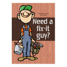 Job Hunting Handyman Fix-It Carpenter Painter Business Card Templates