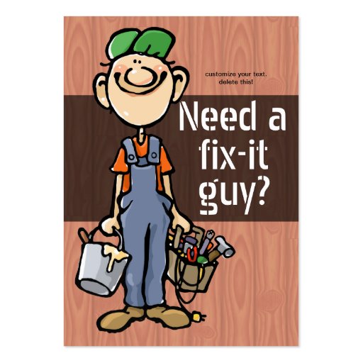Job Hunting Handyman Fix-It Carpenter Painter Business Card Templates (front side)