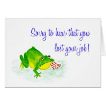 Job Loss Sympathy Card - Sad Green Frog