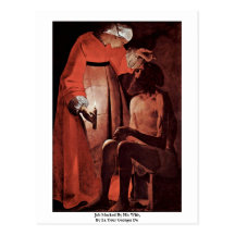 Job Mocked By His Wife,  By La Tour Georges De Postcard