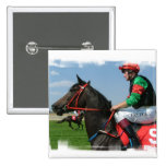 Jockey and Horse Square Pin
