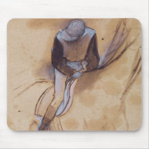 Jockey flexed forward standing in the saddle mouse pads