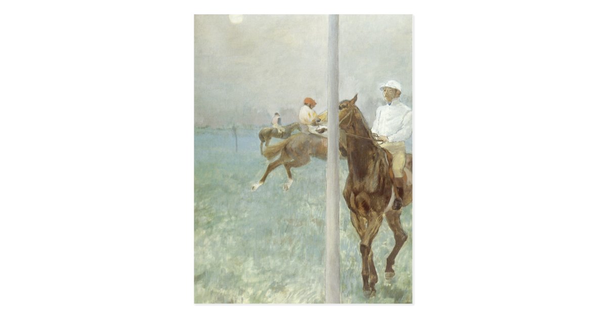 Jockeys Before the Race by Edgar Degas Postcard Zazzle