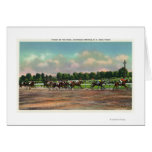 Jockeys Finishing Horse Race at Race Track cards