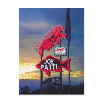 "Joe Patti Seafood" Neon Sign Watercolor postcards
