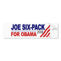 Joe Six-Pack for Obama 2008 bumper stickers