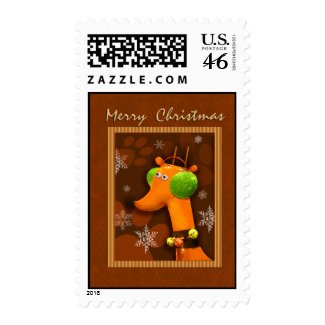 Joe the Christmas Dog Postage Stamp stamp
