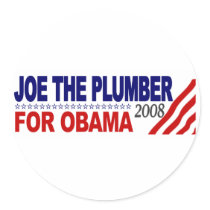 Joe the Plumber for Obama Round Stickers