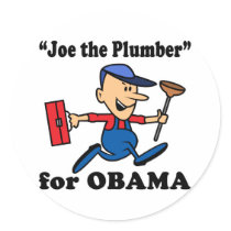 Joe the Plumber for Obama Round Stickers