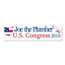 Joe the Plumber for US Congress 2010 - Bumper Stic bumper stickers
