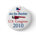 Joe the Plumber  US Congress 2010 - Button