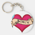 Joey - Custom Heart Tattoo T-shirts & Gifts Key Chain