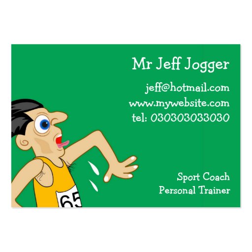 Jogger, Mr Jeff Jogger Business Card Templates (front side)