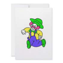 Jogging Clown Custom Invitations