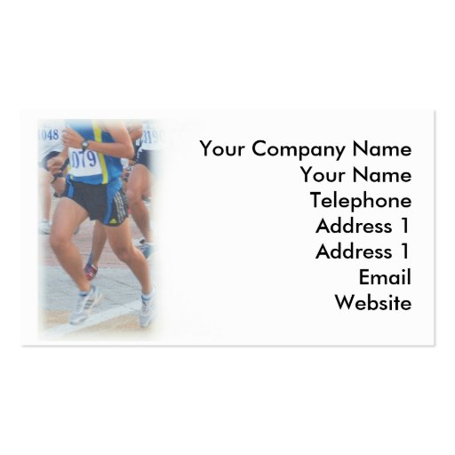 Jogging, Fitness and Athletics Business Card (front side)