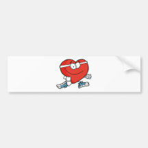 Jogging Heart Bumper Stickers