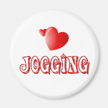 Jogging Hearts Fridge Magnet