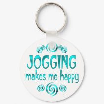 Jogging Makes Me Happy keychains