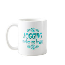 Jogging Makes Me Happy mugs
