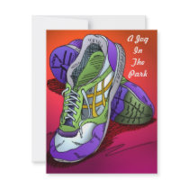 Jogging Run Invitations Red-orange to Encourage