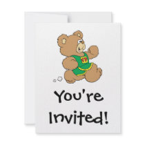 Jogging Running Bear Personalized Invites