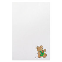 Jogging Running Bear Personalized Stationery