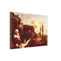 Johann Liss - Abel mourned by his parents Stretched Canvas Prints