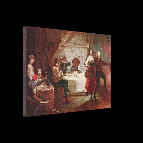 Johann Rasso Januarius Zick - Streit at the inn Stretched Canvas Prints