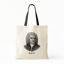 Johann Sebastian Bach, black Canvas Bags