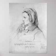 Johannes Brahms  aged twenty, 1853 Poster