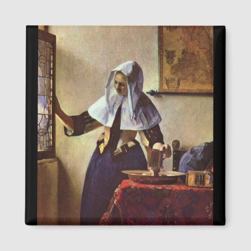 Johannes Vermeer - Young woman with a water jug at Refrigerator Magnets