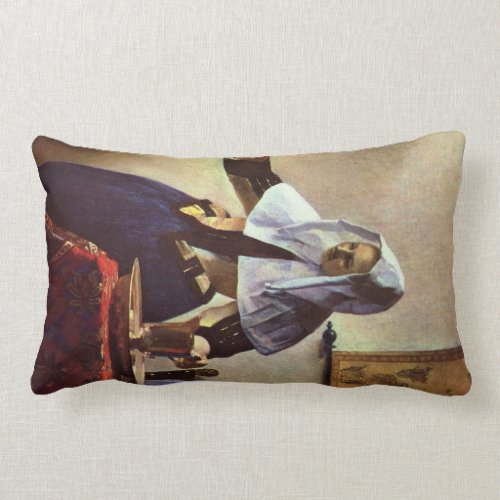 Johannes Vermeer - Young woman with a water jug at Throw Pillow