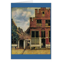 Johannes Vermeer's Street in Delft (circa 1660) Cards