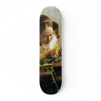 Johannes Vermeer's The Lacemaker (circa 1670) Skateboard Deck