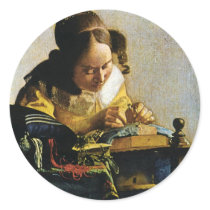 Johannes Vermeer's The Lacemaker (circa 1670) Sticker