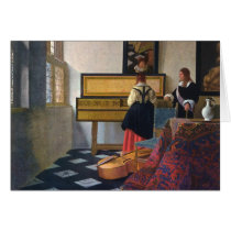Johannes Vermeer's The Music Lesson (circa1663) Greeting Cards