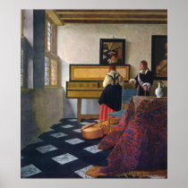 Johannes Vermeer's The Music Lesson (circa1663) Print
