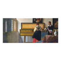 Johannes Vermeer's The Music Lesson (circa1663) rack cards by MasterpieceGallery Johannes Vermeer's The Music Lesson (circa1663) rack cards