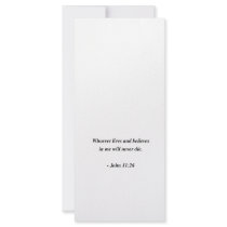 JOHN 11:26 rack cards
