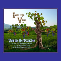 John 15: 5-8 Grape Vine Scripture posters