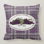 John 15:5 Bible Verse Red Plaid Pillow