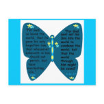 John 3: 16- 17 butterfly blue post card postcards