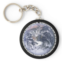 John 3:16 around Earth Key Chains