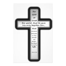 John 3:16 Cross Only Stationery Design