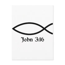 John 3:16 Fish Post Card