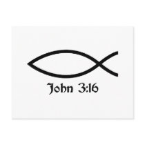 John 3:16 Fish Postcards